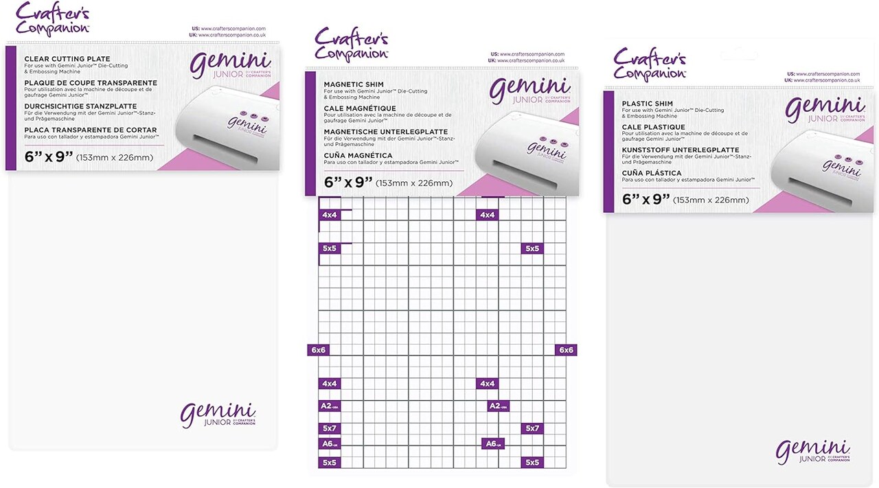 Gemini II (Jr Size) White Cutting Plate, Magnetic Shim, Plastic Shim, 6" x 9"